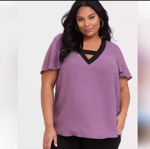 torrid Tops - Torrid sz 2 Purple V-Neck Georgette blouse sz 2X new with tags WT328